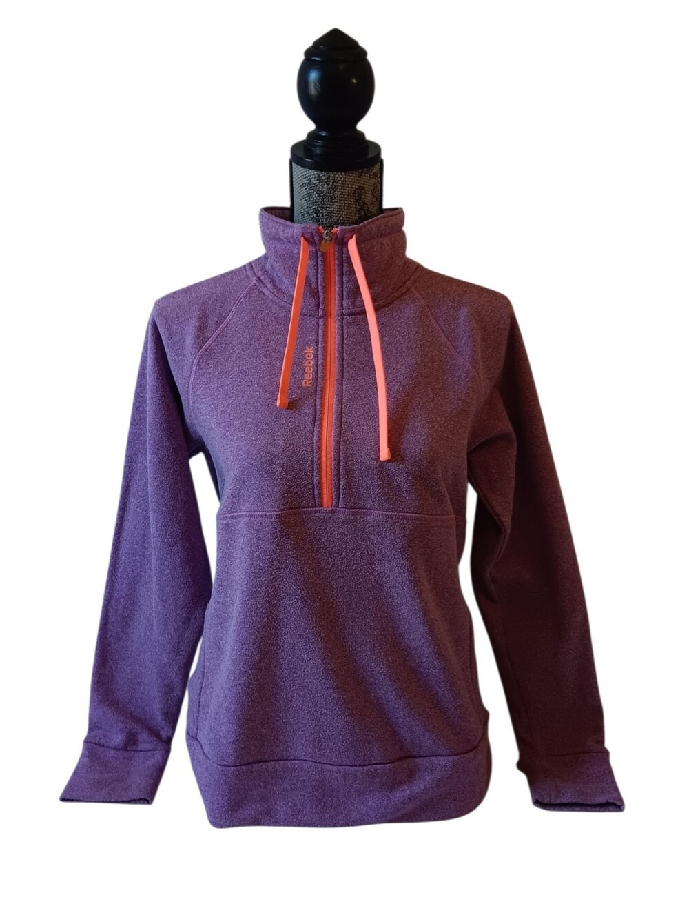 Reebok purple fleece 1/4 zip athletic sweatshirt women's size S